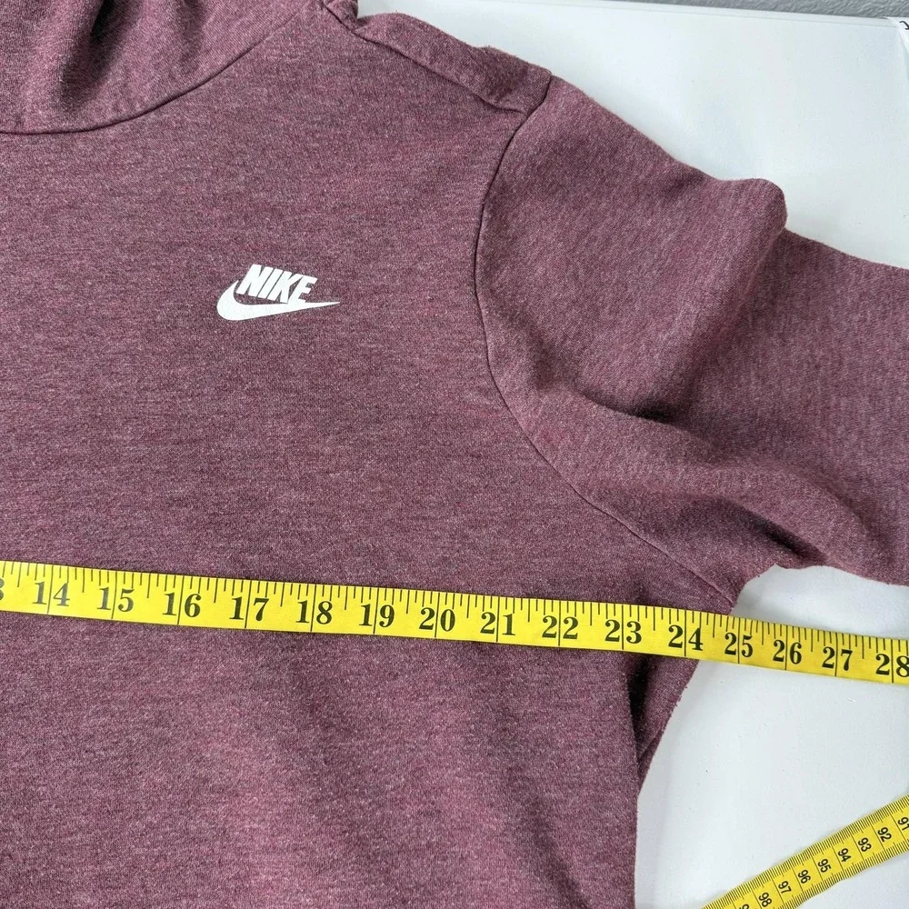 Nike Hoodie Womens 1X Purple Cowl Neck Pullover Fleece Hooded Pockets Relaxed